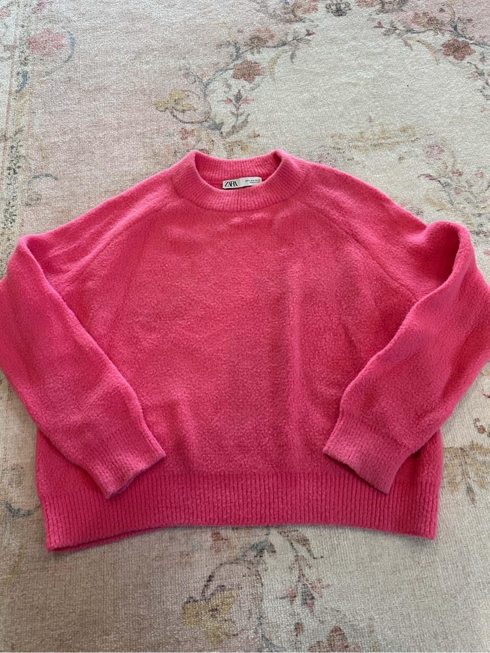 Soft, fluffy, & cozy pink crewneck sweater